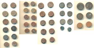 Jaipur Copper Paisa (10), ½ Paisa (6); Anna; in the name of Shah Alam II and Victoria; Par