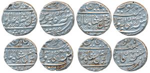 Arkat Mint, Silver Rupee (4), in the name of Shah Alam II, AH (1)206/31 and RY 43, crescen