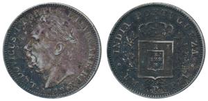 Goa, Luiz I (Ludwig), Silver Uma Rupia / Rupee, 1882 (KM 312). Very Fine+.