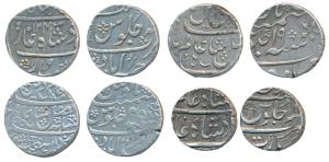 Assorted lot, Silver Rupee (4), Surat Mint, Silver Rupee, in the name of Shah Alam II, AH 
