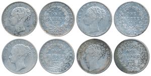Victoria Queen, Silver Rupee, 1840, Continuous legend. Fine to Very Fine. (4)