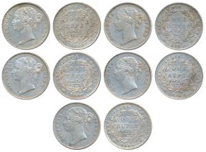 Victoria Queen, Silver Rupee, 1840, Divided legend, Bombay and Calcutta Mint, WW raised, 2