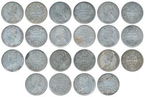 Victoria Queen & Empress, Silver Rupee, (11) 1862 (3), 1878 (2), 1880, 1882, 1885, 1886, 1