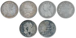 Victoria Empress, Silver ½ Rupee, 1888, Bombay Mint, A / II / B raised; 1899, Bombay Mint,