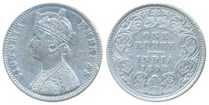 Victoria Empress, Silver Rupee, 1898, Calcutta Mint, C3 / I / C incuse, (Prid 137). About 