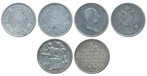 Austria, Silver ½ Thaler, 1825, (KM 2154); Saudi Arabia, Silver 1 Riyal, 11.5g, AH 1354, (