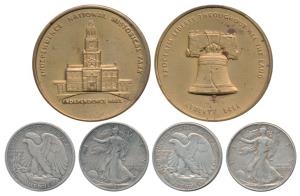 United States of America, Silver ½ Dollar, obv. walking liberty, rev. an eagle, 1943 and 1