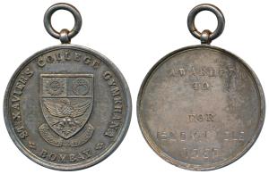 St. Xavier’s College Gymkhana, Bombay, Silver Medal, 15.21g, obv. logo of the college in c