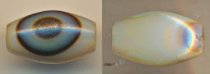 Ancient, Eye bead, two concentric oval shape lines, gives an appearance of an eye. In very