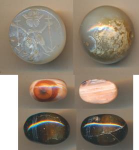 Modern, appears to be Tribal, a large white bead, with a negative etching of a human holdi