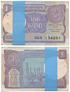 Rupee 1 bundle, 1994, signed Dr. Montek Singh Ahluwalia, (J&R 6.1.10.6D). About Uncirculat