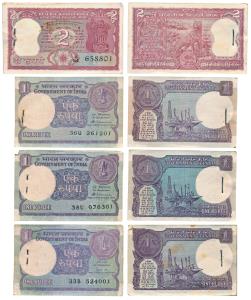 Rupee 1 (3 bundles), signed S. Venkitaramanan 1985 & 1988, Gopi Arora 1989; Rupees 2 bundl