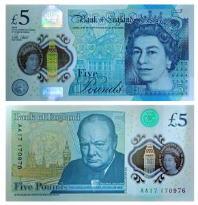 Great Britain, Pounds 5, Plastic, 2015. Uncirculated.