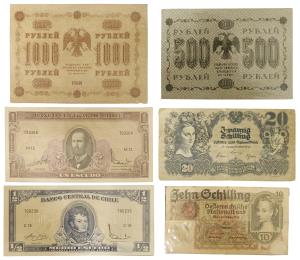 A collection of 160 Banknotes of the world - various countries and denominations housed in