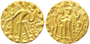 Post Gupta, Eastern Bengal Samatata Region, Sri Prithvibhtta, Gold Dinar, 5.67g, imitating