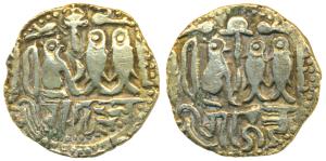 Imperial Cholas, Rajendra Chola, Base Gold Kahavanu, 4.05g, obv. and rev. Chola dynastic e