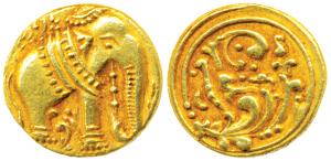 Western Gangas (10th-11th century AD), Gold Gajapati Pagoda, 3.72g, obv. caparisoned eleph