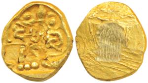 Telugu Chodas of Nellore, Bhujabala (c. 13th century AD), Gold Pagoda, 3.35g, punch-marked