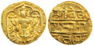 Vijayanagar Empire, Venkitapati Raya III, Gold Pagoda, 3.32g, obv. Tirupati Balaji / Venka