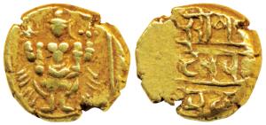 Vijayanagar Empire, Venkitapati Raya III, Gold Pagoda, 3.35g, obv. Tirupati Balaji / Venka