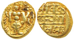 Vijayanagar Empire, Venkitapati Raya III, Gold Pagoda, 3.34g, obv. Tirupati Balaji / Venka