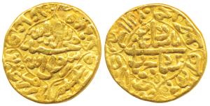 Shah Jahan, Gold Mohur, 10.63g, Akbarabad Mint, AH 1056/20, obv. Kalima within quatrefoil,