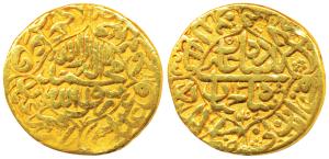 Shah Jahan, Gold Mohur, 10.50g, Akbarabad Mint, AH 1049/13, obv. Kalima within quatrefoil,