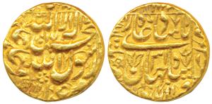 Shah Jahan, Gold Mohur, 10.86g, Multan Mint, AH 1067/31, legend within square area, embell