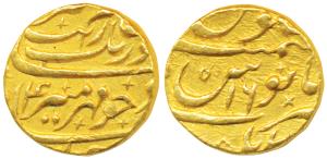 Aurangzeb (AH 1068-1118, 1658-1707 AD), Gold Mohur, 10.97g, Kabul Mint, RY 16, without min