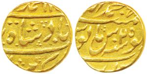 Muhammad Shah (AH 1131-1161, 1719-1748 AD), Gold Mohur, 10.74g, Muhammadabad Banaras Mint,