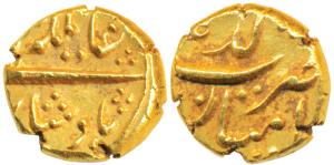 Alamgir II (AH 1167-1173, 1754-1759 AD), Gold Pagoda, 3.33g, Imtiyazgarh Mint, obv. comple