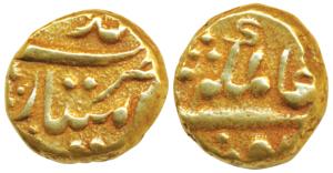 Alamgir II, Gold Pagoda, 3.29g, Imtiyazgarh Mint, near complete mint name at bottom on rev