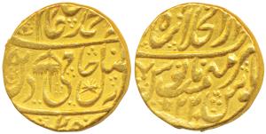 Shah Alam II (AH 1174-1221, 1759-1806AD), Gold Mohur, 10.78g, Dar-ul-Khilafat Shahjahanaba