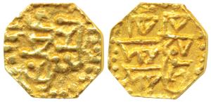 Rajeshvara Simha (SE 1673-1691, 1751-1769 AD), Gold 1/8 Mohur, 1.5g, undated (Rhodes & Bos