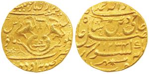 Ghazi-ud-din Haider (AH 1230-1243, 1819-1827 AD), Gold Mohur, 10.7g, Dar us- Sultanat Lakh
