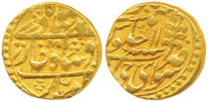 Mughal issue, Gold Mohur, 10.82g, Sawai Jaipur Mint, in the name of Bahadur Shah II, RY 11