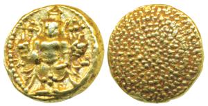 Single Swami, Gold Pagoda, 3.42g, obv. Vishnu standing facing front, rev. granulated (Paul
