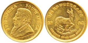 South Africa, Gold Krugerrand, 8.48g, 1982, .916 Fine (KM 73). Superb Mint State.