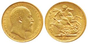 Great Britain, Edward VII, Gold Sovereign, 1906 (KM 805). Very Fine+.