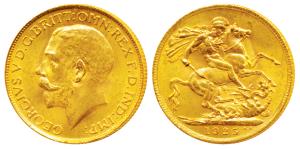 South Africa, George V, Gold Sovereign, 8g, 1925, ’SA’ mint mark for South Africa (KM 21).
