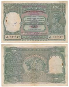 Burma, George VI, Rupees 100, 1945, Calcutta, signed C. D. Deshmukh, Military Administrati