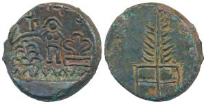 Panchala, Bhanumitra (2nd century BC), Copper, 8.38g, obv. goddess standing facing, an eig