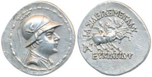 Indo-Greek, Baktria, Eukratides I (c. 171-145 BC), Posthumous issue, Silver Tetradrachm, 1