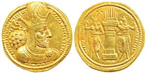 Sasanian, Shahpur I (240-272 AD), Gold Dinar, 7.44g, Mint I “Ctesiphon”, obv. elaborate di