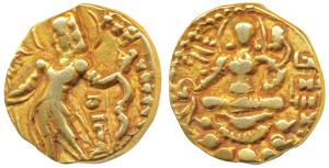 Guptas, Chandragupta II (c. 380-413 AD), Gold Dinar, 7.67g, ’Archer’ type, obv. king nimba