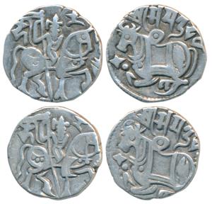 Hindu Shahis of Kabul and Ohinda, Samantadeva (c. 850-1000 AD), Silver Drachma, 3.23g, obv