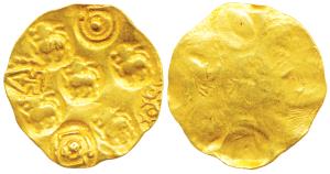Chalukyas of Kalyana, Jayasimha II Jagadekamalla (1015-1043 AD), Gold Pagoda, 3.80g, Punch