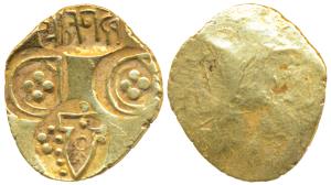 Paramaras of Vidarbha, Jagadeva (c. 12th century), Gold Pagoda, 3.68g, punches of temple s