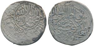 Kamran Mirza (1509-1557 AD), Silver Shahrukhi, 4.49g, Kabul Mint (mint name off flan), obv