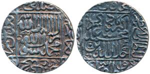 Akbar, Silver Rupee, 11.30g, Agra Mint, AH 967, Kalima type (KM 80.1). Very broad flan, 29